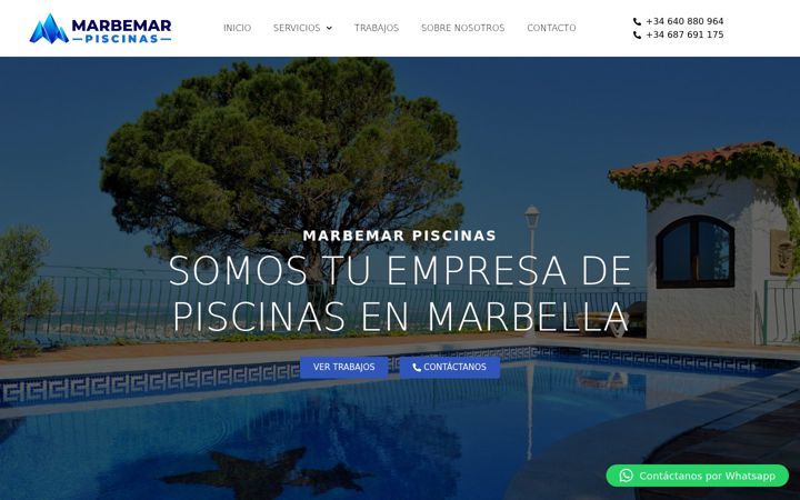Screenshot of marbemarpoolsmarbella.com