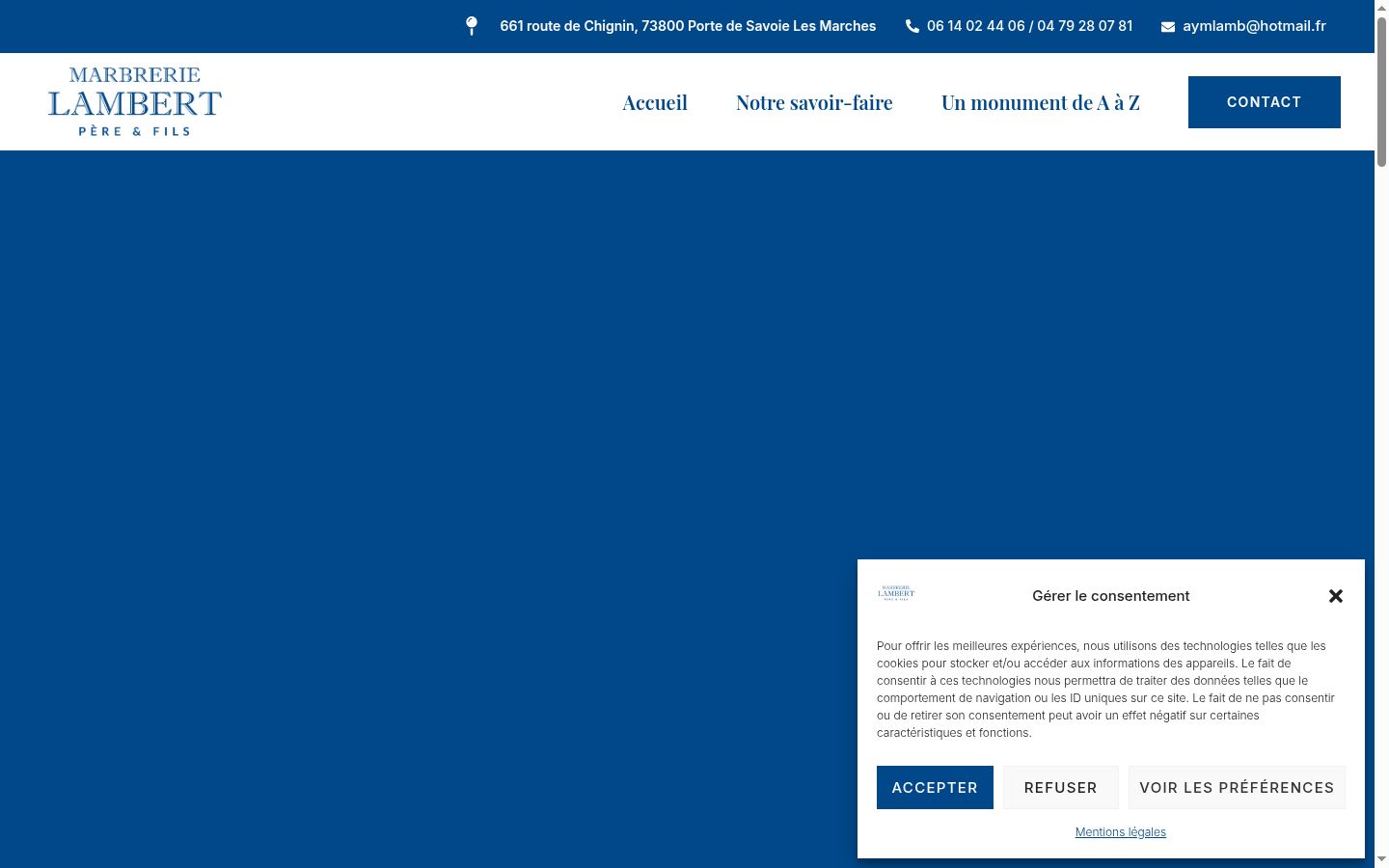 Screenshot del banner di consenso mostrato prima di qualsiasi interazione