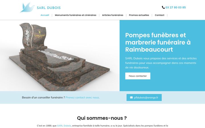 Screenshot of marbreriefunerairedubois.fr