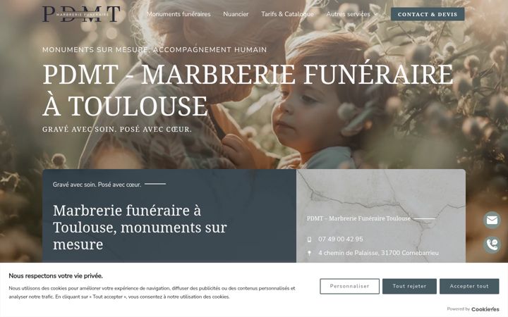 Screenshot of marbreriefunerairetoulouse.com