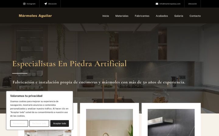 Screenshot of marbrespalau.com