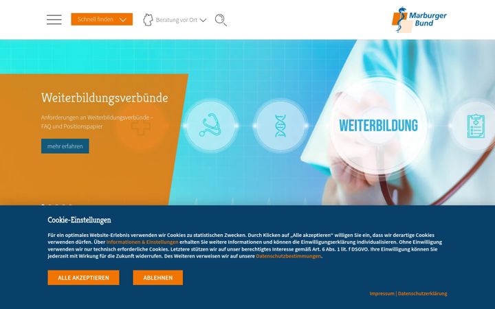 Screenshot of marburger-bund.de