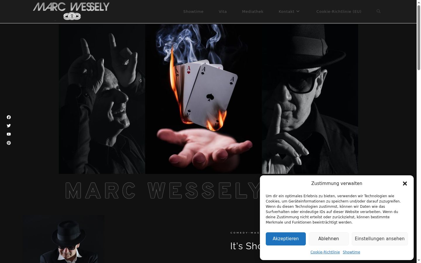 Screenshot del banner di consenso mostrato prima di qualsiasi interazione