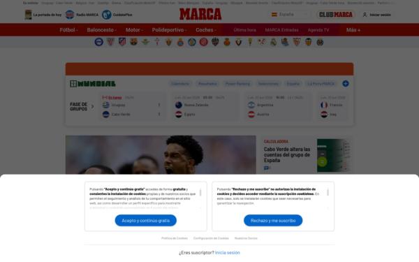 Screenshot of marca.com