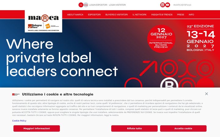 Screenshot of marcabybolognafiere.com