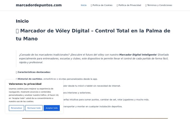 Screenshot of marcadordepuntos.com