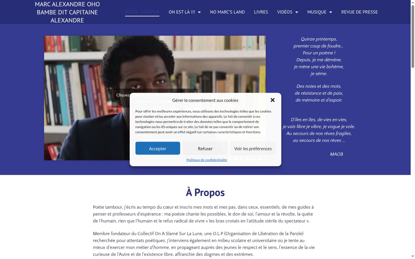 Captura de pantalla del banner de consentimiento mostrado antes de cualquier interacción