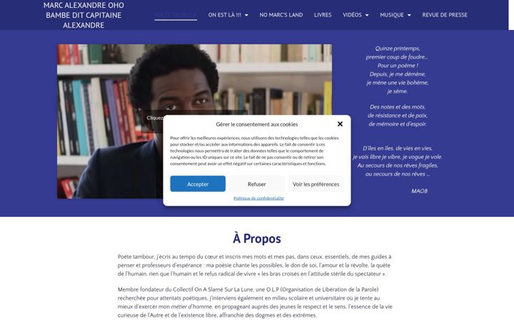 Screenshot of marcalexandreohobambe.com