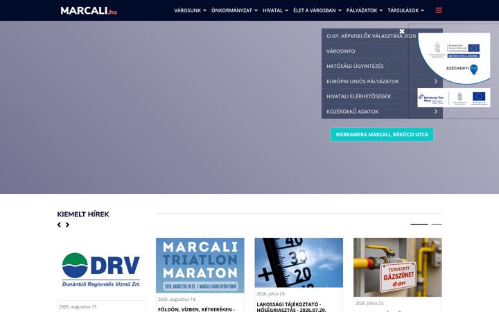 Screenshot of marcali.hu