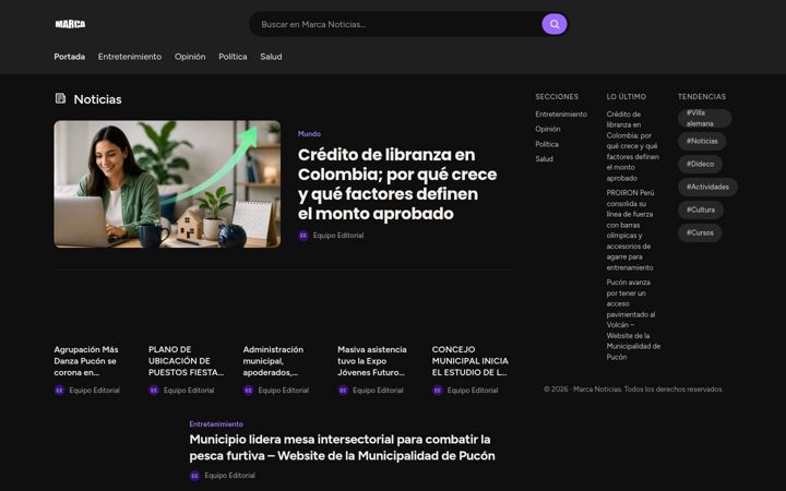 Screenshot of marcanoticias.co