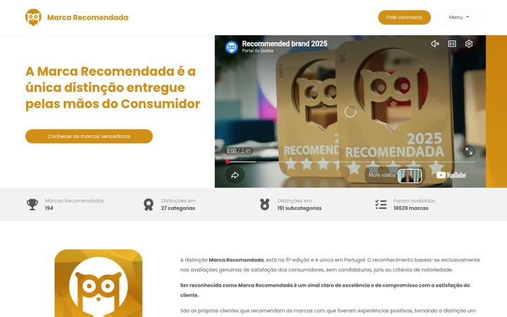 Screenshot of marcarecomendada.pt