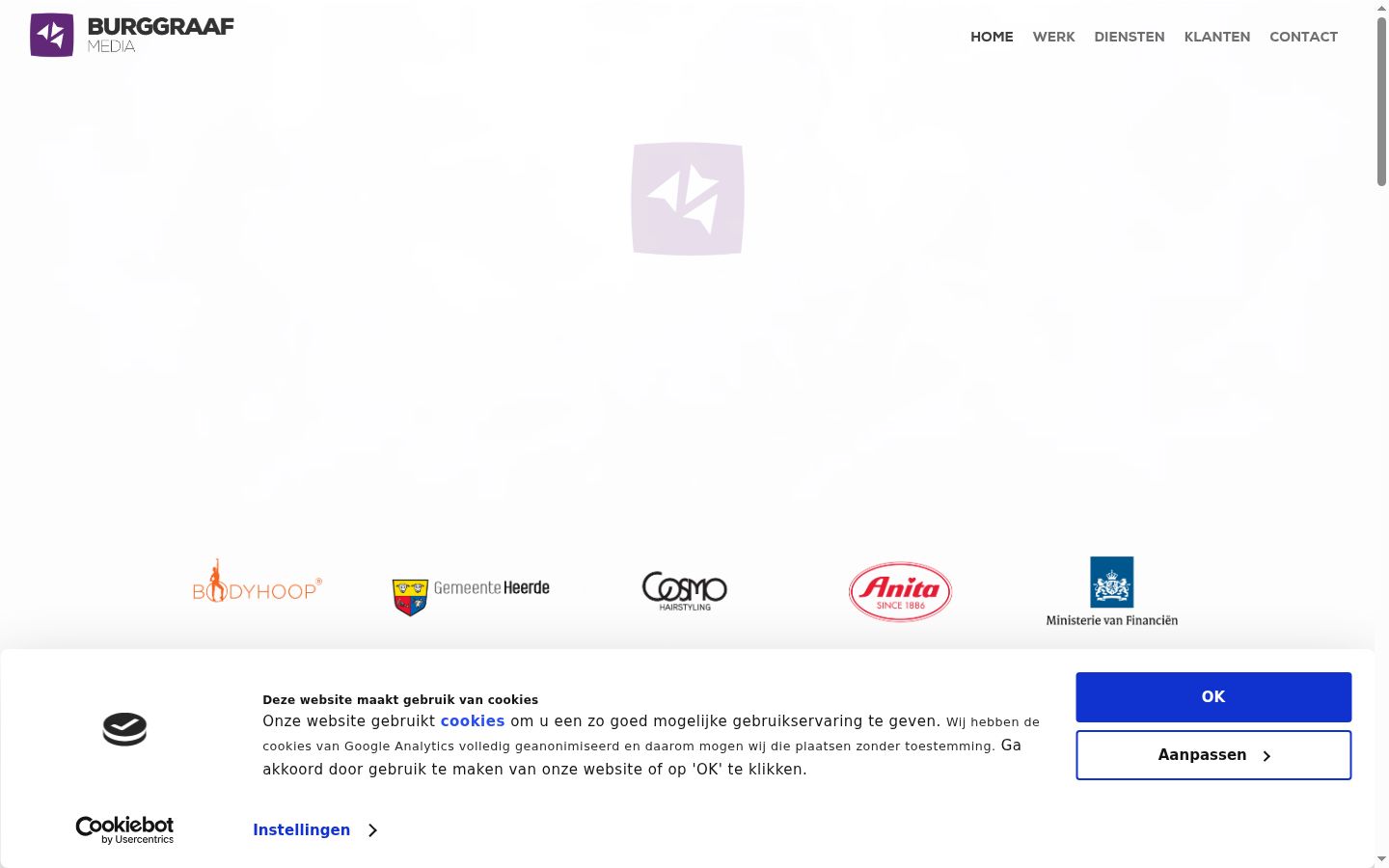 Captura de pantalla del banner de consentimiento mostrado antes de cualquier interacción