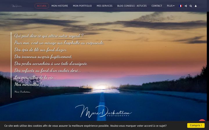 Screenshot of marcduchateauphotography.be