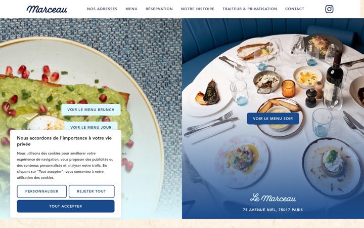 Screenshot of marceaucafe.com