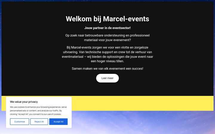 Screenshot of marcel-events.be