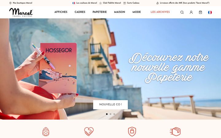 Kuvakaappaus sivustosta marcel-travelposters.com