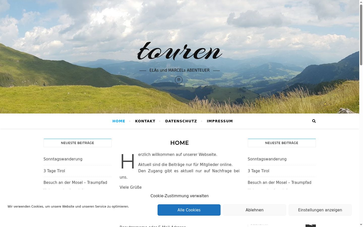 Screenshot of the consent banner shown before any interaction