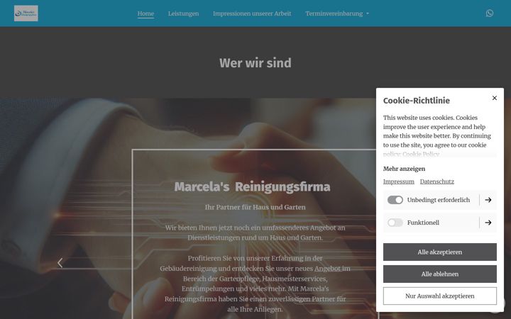 Screenshot of marcelasreinigungsfirma.de