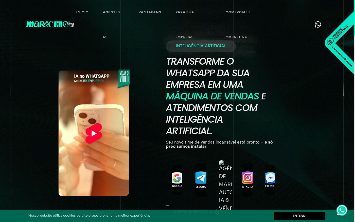 Captura de pantalla del banner de consentimiento mostrado antes de cualquier interacción