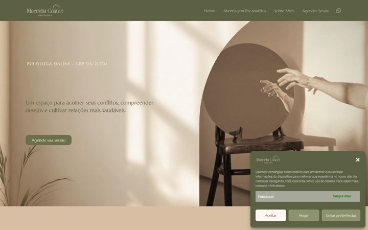 Screenshot of marcellacostapsico.com.br