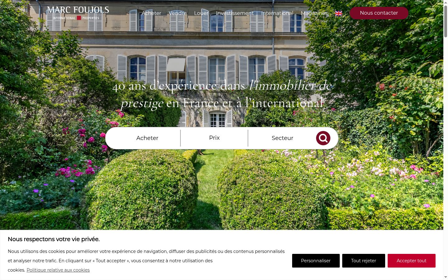 Screenshot of the consent banner shown before any interaction