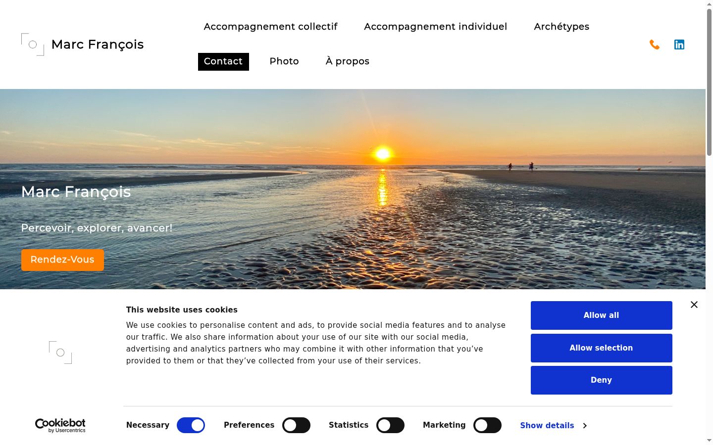 Screenshot of the consent banner shown before any interaction