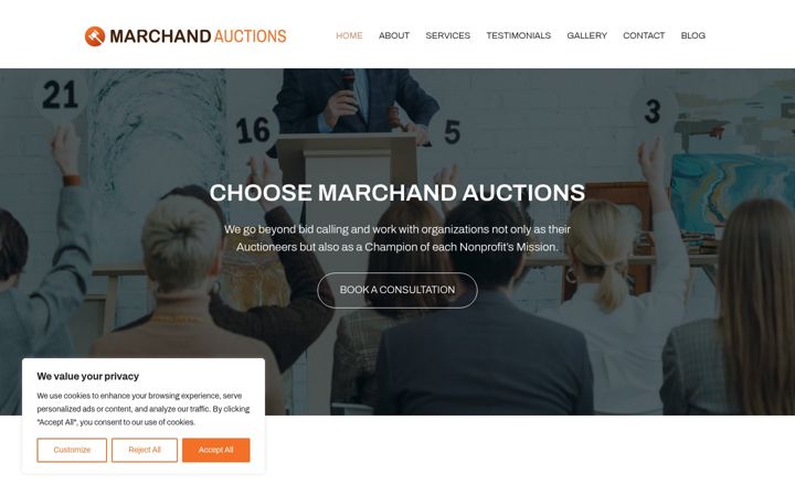 Screenshot of marchandauctions.com