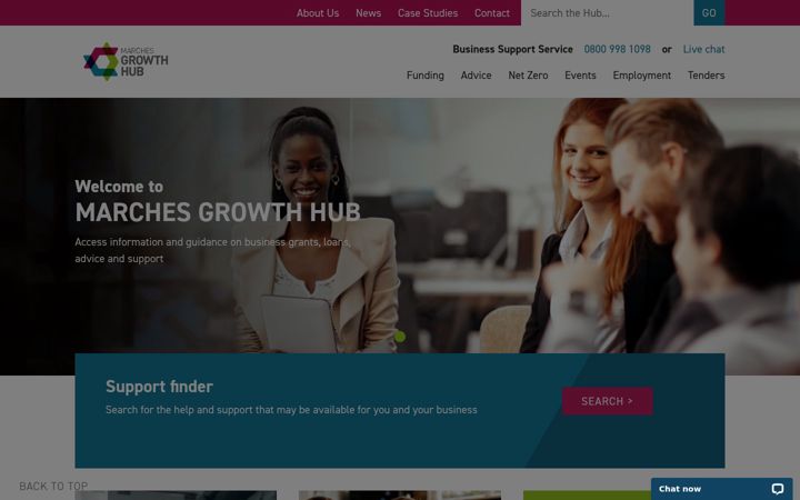 Screenshot of marchesgrowthhub.co.uk