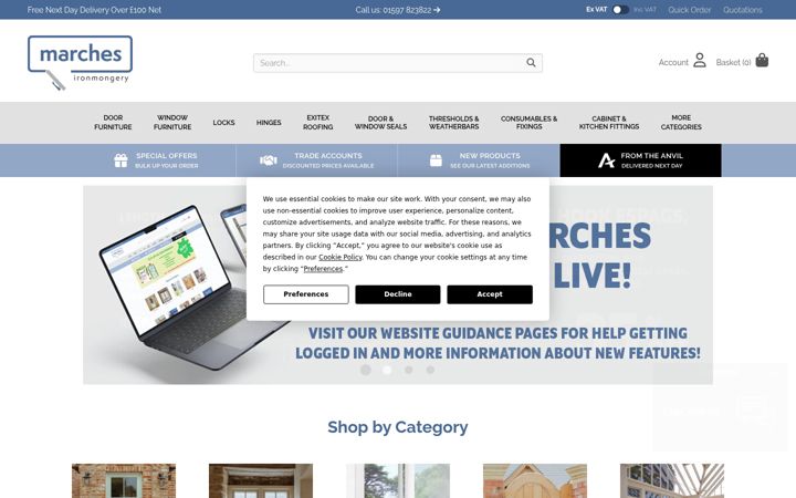 Screenshot of marchesironmongery.co.uk