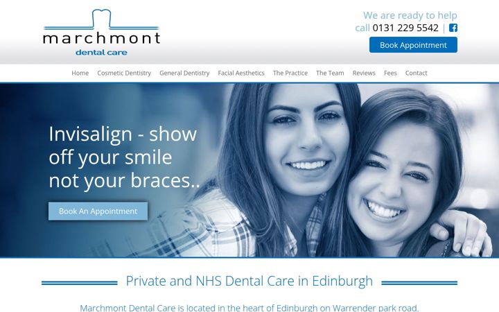 Screenshot of marchmontdentalcare.co.uk