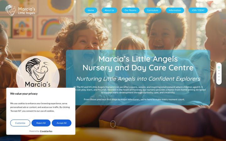 Screenshot of marciaslittleangels.co.uk