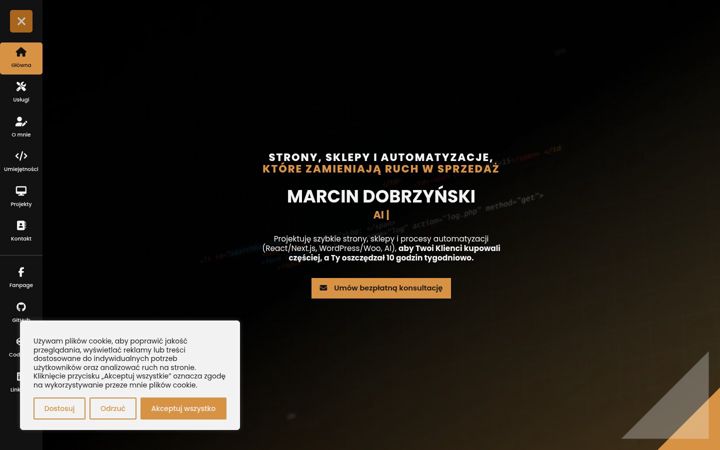 Screenshot of marcindobrzynski.pl
