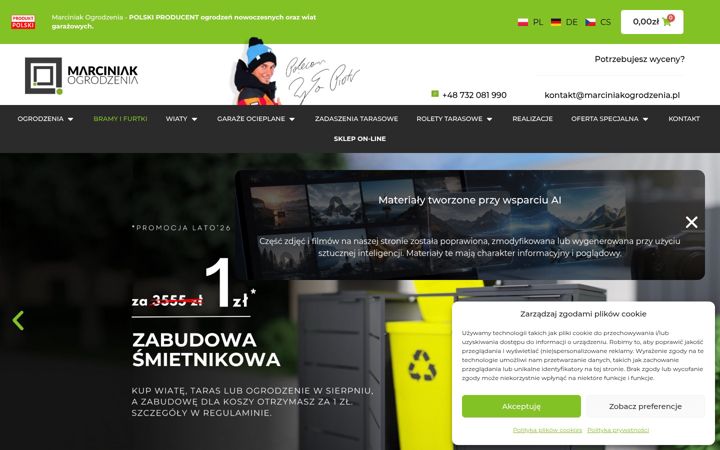 Screenshot of marciniakogrodzenia.pl