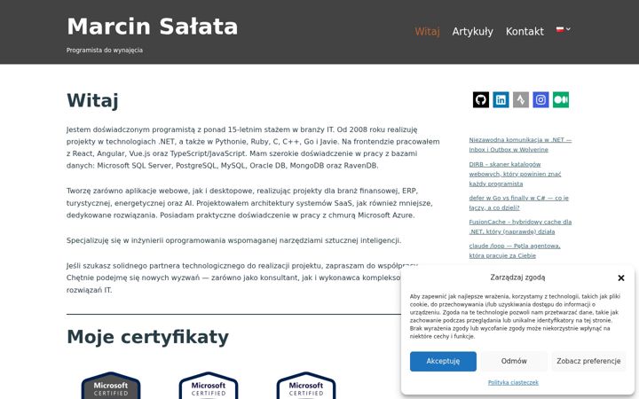 Screenshot of marcinsalata.com