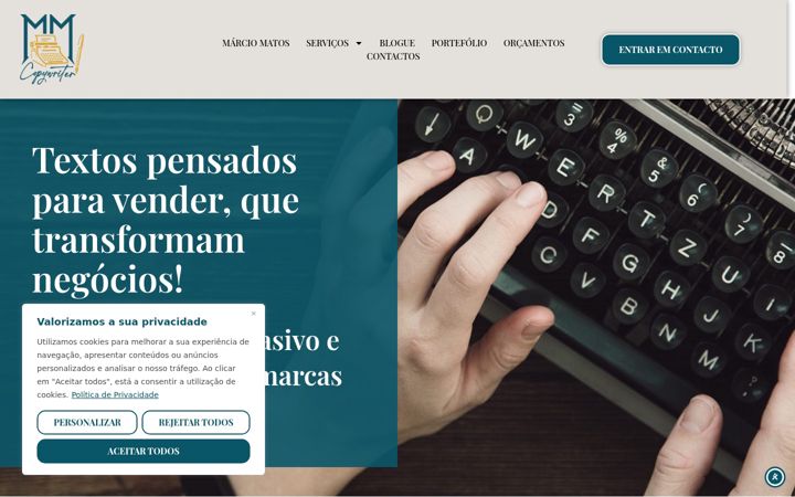 Screenshot of marciomatoscopywriter.pt