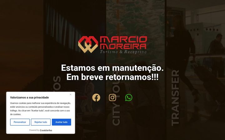 Screenshot of marciomoreiraturismo.com.br
