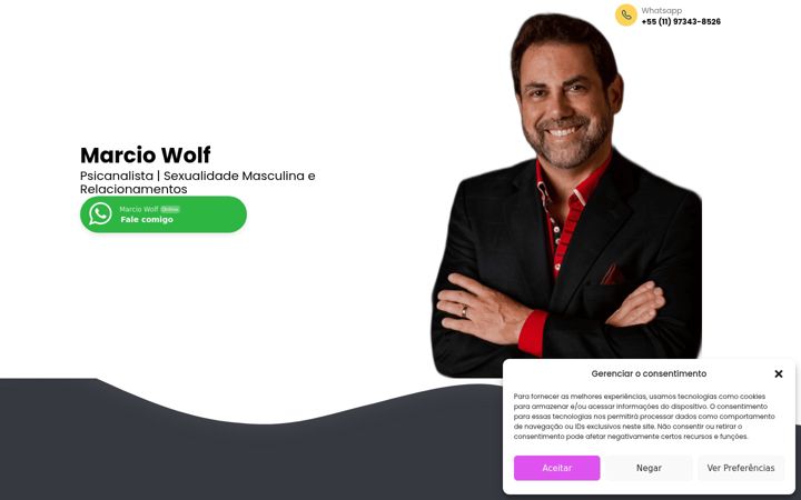 Screenshot of marciowolf.com.br
