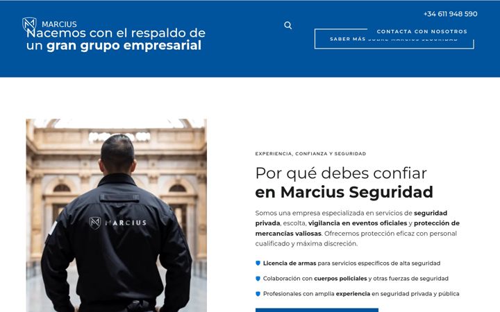 Screenshot of marciusseguridad.com