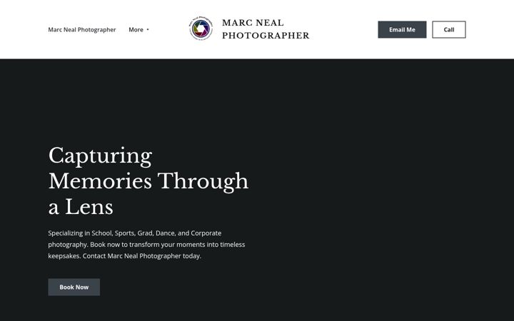 Screenshot of marcnealphotographer.com