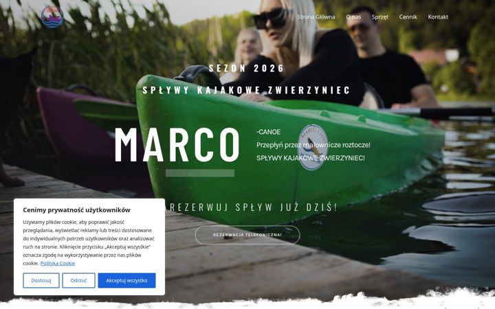 Screenshot of marco-canoe.pl