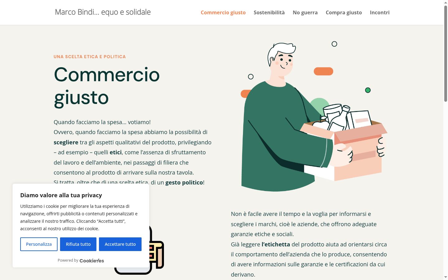 Screenshot tal-banner tal-kunsens muri qabel kwalunkwe interazzjoni