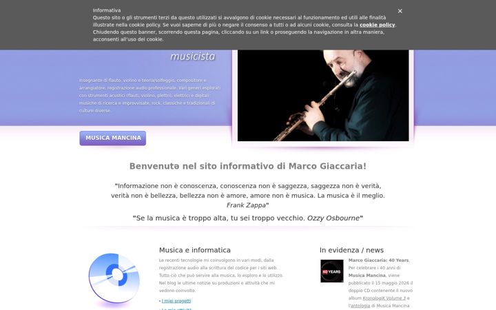 Screenshot of marcogiaccaria.it