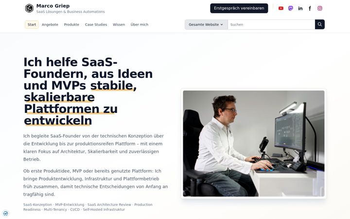 Screenshot of marcogriep.de