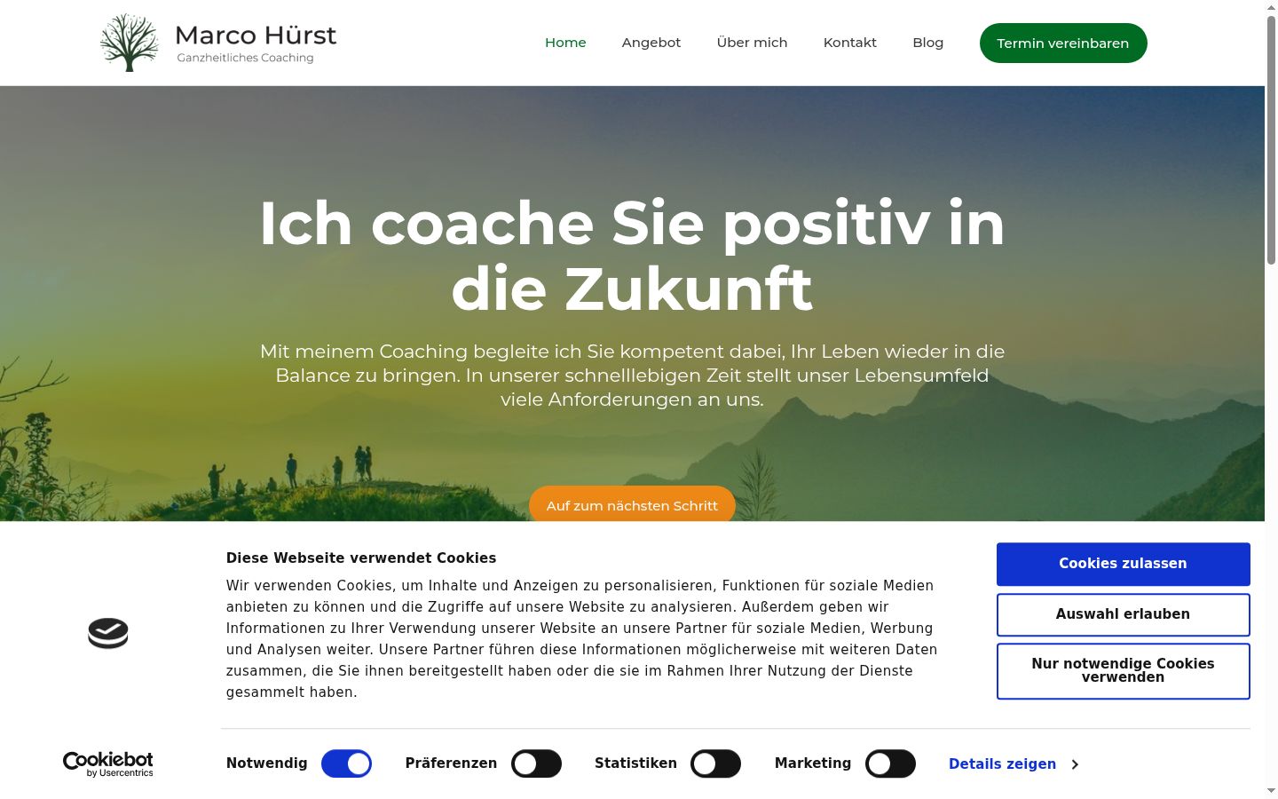 Screenshot del banner di consenso mostrato prima di qualsiasi interazione