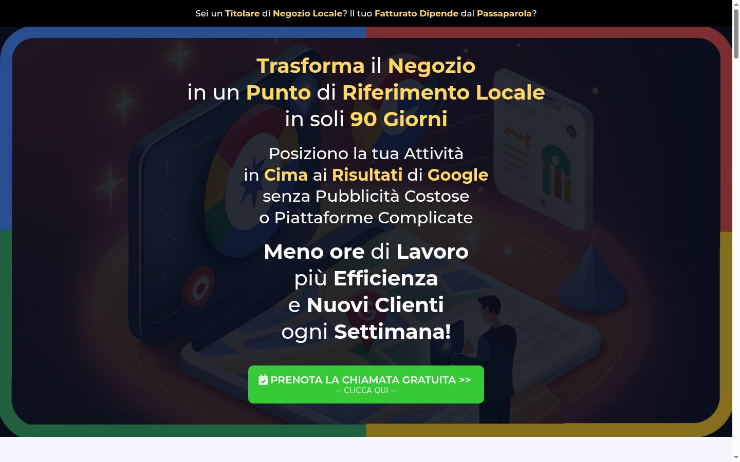 Screenshot del banner di consenso mostrato prima di qualsiasi interazione