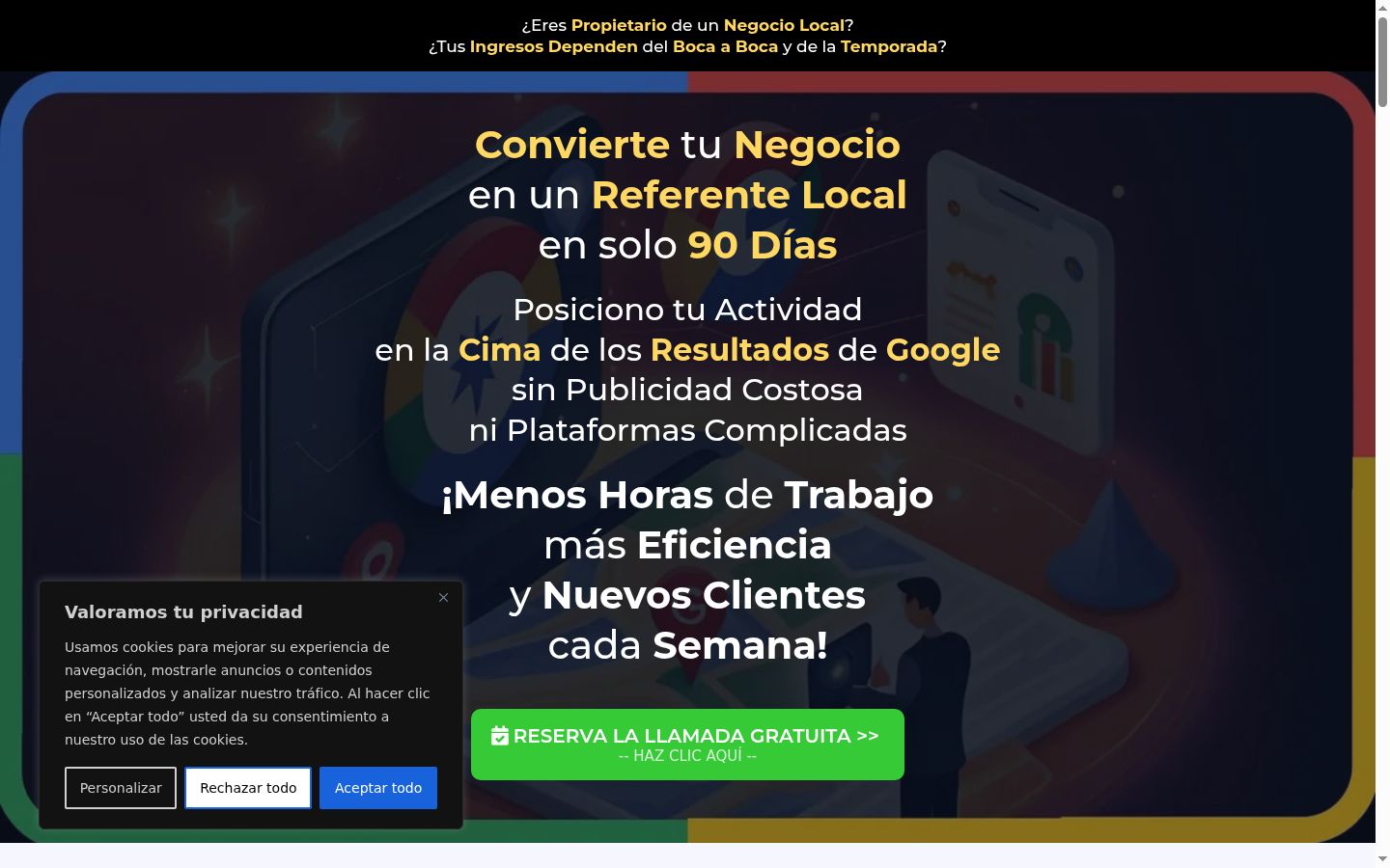 Screenshot del banner di consenso mostrato prima di qualsiasi interazione