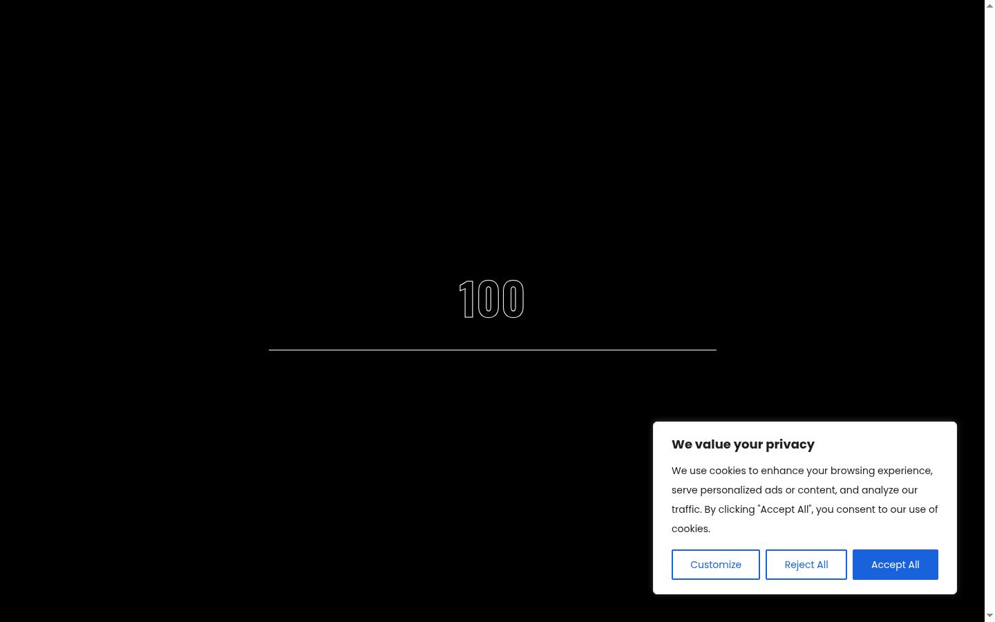 Screenshot del banner di consenso mostrato prima di qualsiasi interazione