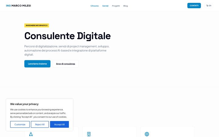 Screenshot of marcomilesi.com