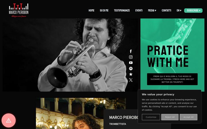 Screenshot of marcopierobon.com