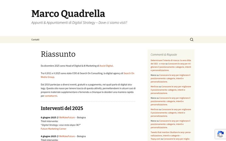 Screenshot of marcoquadrella.com
